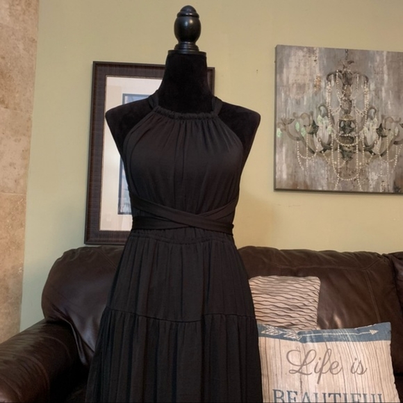 LULUS | Black Convertible Halter Maxi Dress M NWT - Picture 7 of 14